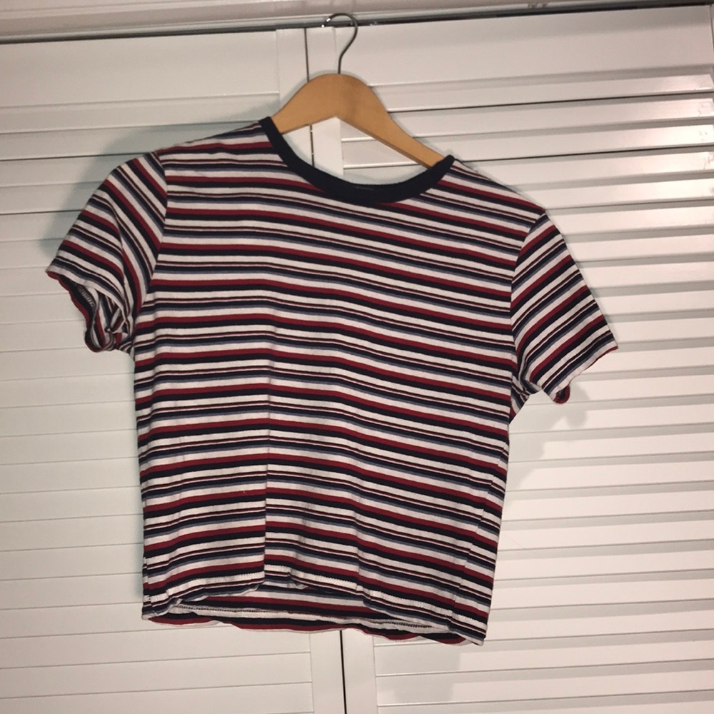 Red, White and Blue Striped Brandy Melville Tee